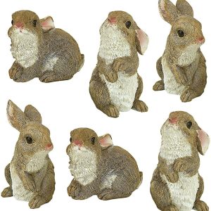 3 Estátuas de jardim de coelhos fofos